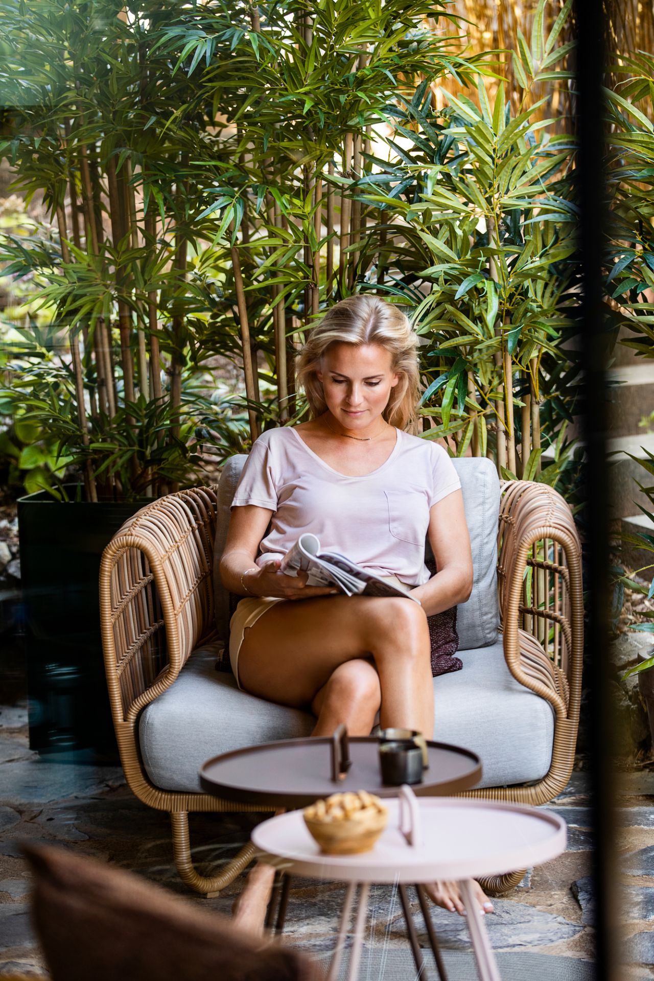Nest Outdoor Lounge chair with cushion Cane Line